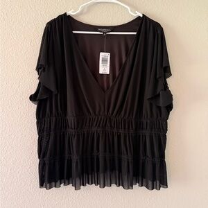 torrid Women's Black Ruffle Crop Top size 2